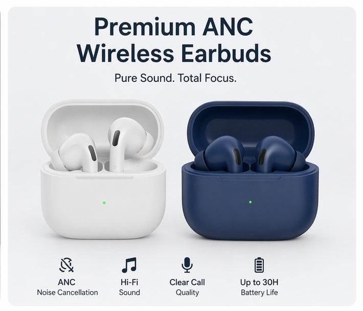 AirPods Pro A9 Black – Smart Touch | Noise Cancellation | Battery Display | Powerful Sound for Music Lovers 🎧 | Best for Android & iPhone My Store